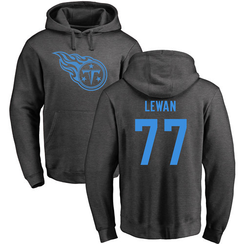 Tennessee Titans Men Ash Taylor Lewan One Color NFL Football #77 Pullover Hoodie Sweatshirts->tennessee titans->NFL Jersey